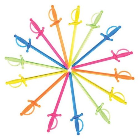 50 Colorful Plastic Sword Picks