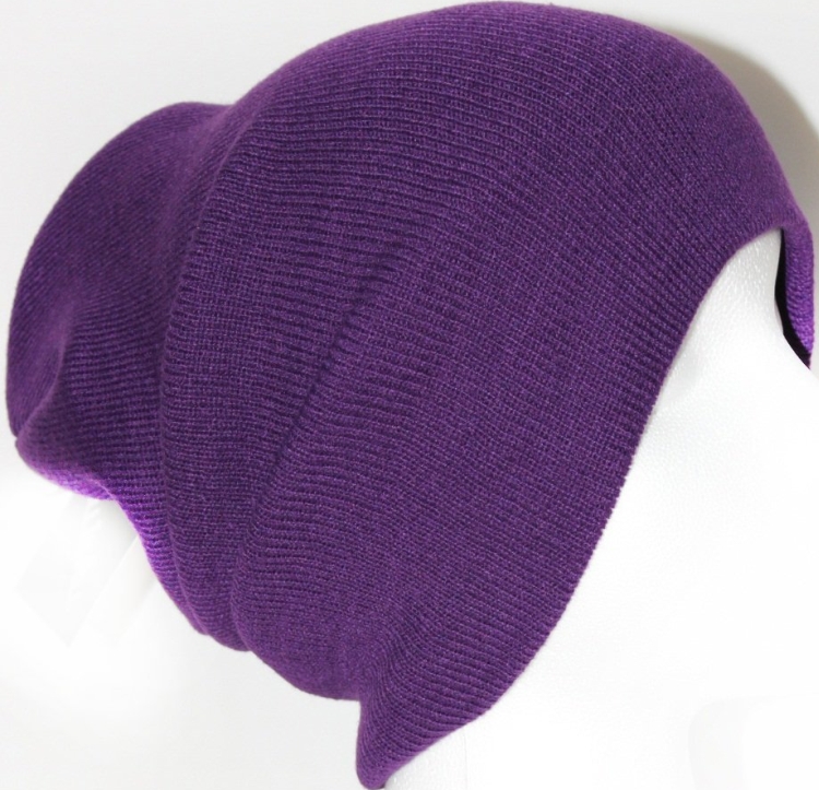 Beanie Hat Slouch Style Skull Cap Ski Hat Purple