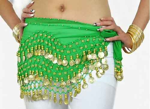 Dangling Coins Belly Dance Hip Scarf