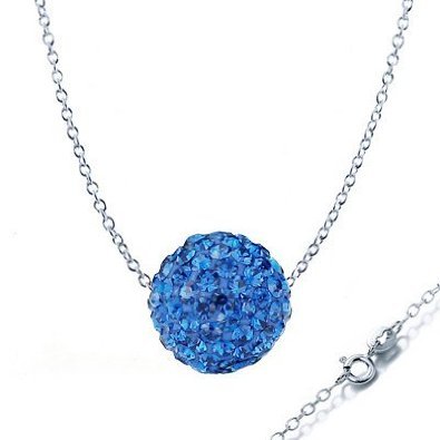 Swarovski Elements Crystal Diamond Color Bead Ball Cz Necklace Pendant