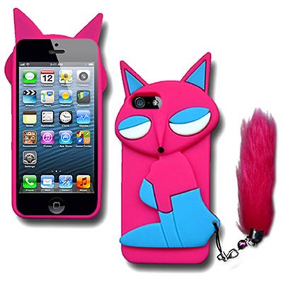 FOX Design and RED FURRY TAIL for Apple Iphone 5S  5