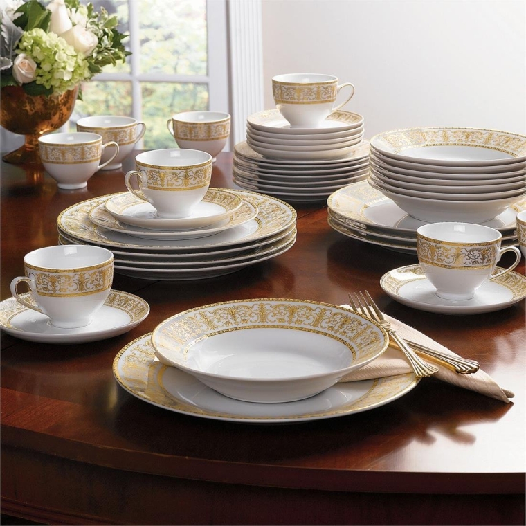 Golden Ceramic Dinnerware Set