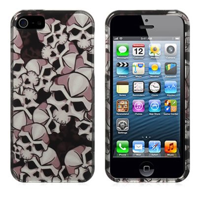 Case with BLACK SKULL Design for Apple Iphone 5S / 5