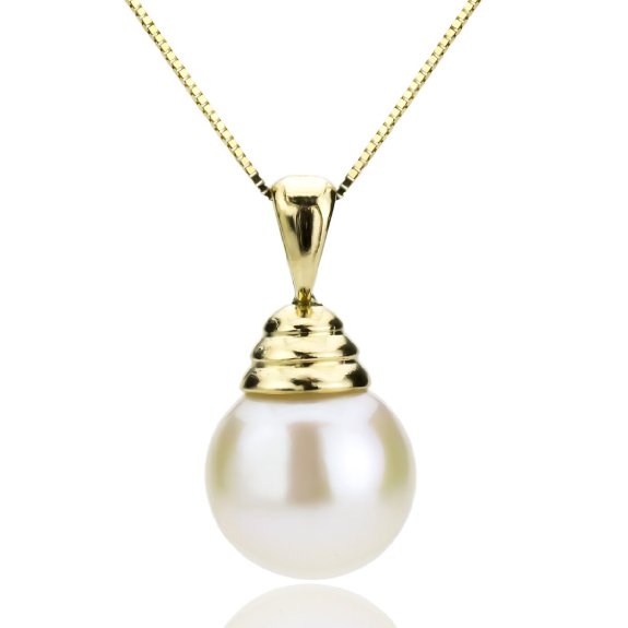 14k Yellow Gold Cultured Pearl Pendant Necklace